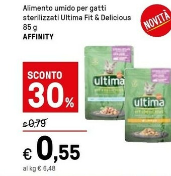 Iper La Grande Ultima Affinity Alimento Umido Per Gatti Sterilizzati Fit & Delicious offerta
