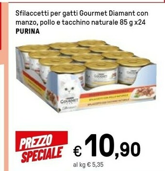 Iper La Grande Gourmet Purina Sfilaccetti Per Gatti Gourmet Diamant Con Manzo,pollo E Tacchino Naturale offerta