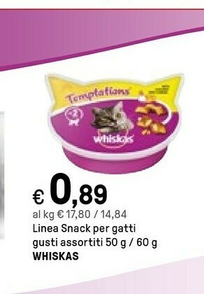 Iper La Grande Whiskas Linea Snack Per Gatti offerta