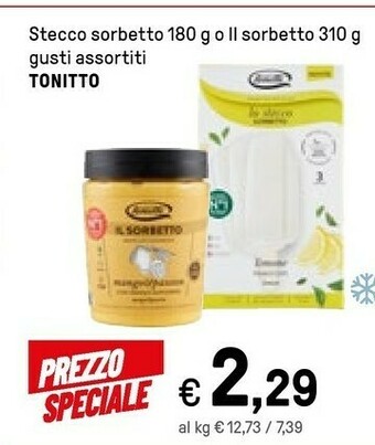 Iper La Grande Tonitto - Il Sorbetto Lampone 310 g(ml) offerta