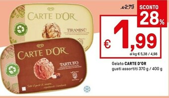 Iper La Grande Algida Algida - Carte d'Or Yogurt & Frutti di Bosco 370 g(ml) offerta