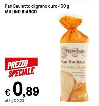 Iper La Grande Mulino Bianco Pan Bauletto Al Grano Duro 400 G(ml) offerta