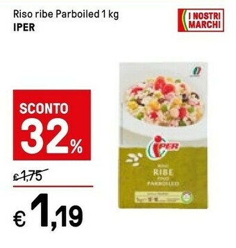 Iper La Grande Iper Riso Ribe Parboiled 1 Kg offerta