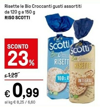 Iper La Grande Scotti Risette Le Bio Croccanti 100% Riso/ Integrali offerta