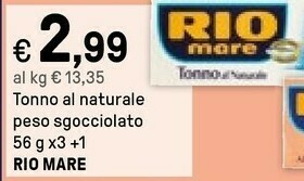 Iper La Grande Rio Mare Tonno Al Naturale Peso Sgocciolato offerta