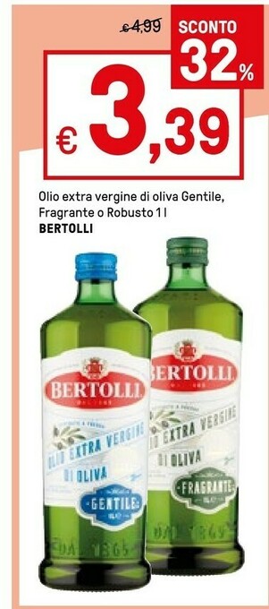 Iper La Grande Bertolli Olio Extravergine Di Oliva Gentile 1000 G(ml) offerta