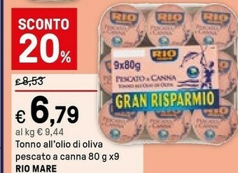 Iper La Grande Rio Mare Tonno Pescato A Canna offerta