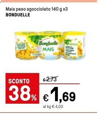 Iper La Grande Bonduelle Mais Peso Sgocciolato offerta