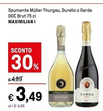 Iper La Grande Maximilian i Muller Thurgau Durello Vino Spumante Brut 750 G(ml) offerta