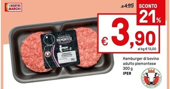Hamburger Di Bovino Adulto Piemontese