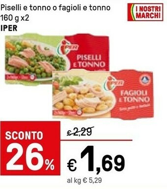 Iper La Grande Iper - Piselli E Tonno 320 G offerta