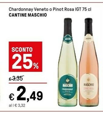 Iper La Grande Cantine Maschio - Chardonnay Veneto 750 G(ml) offerta