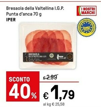 Iper La Grande Iper La Grande I Bresaola Della Valtellina Punta D'anca offerta