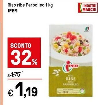 Iper La Grande Iper - Riso Ribe Parboiled 1000 G offerta