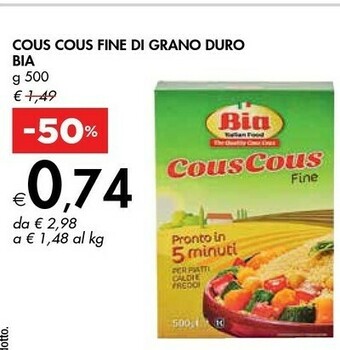 Bennet Bia - Cous Cous Di Grano Duro Integrale 500 G(ml) offerta