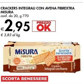 Bennet Misura Crackers Integrali Con Avena offerta