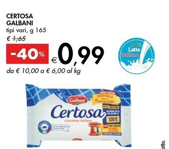 Bennet Galbani Certosa 165 G(ml) offerta