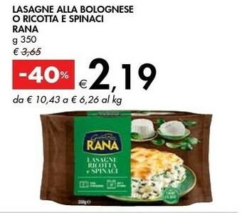 Bennet Giovanni Rana - Lasagne Alla Bolognese offerta