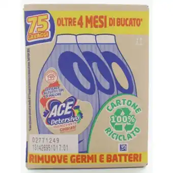 PiùMe Ace lavatrice detersivo liquido igienizzante colorati 25 lavaggi 3 pezzi offerta
