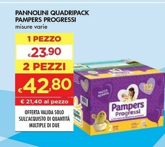 Bennet Pampers Pannolini Quadripack Progressi offerta