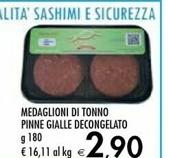 Medaglioni Di Tonno Pinne Gialle Decongelato