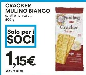 Coop Mulino Bianco Sfoglia Di Grano Crackers Non Salati 500 G(ml) offerta