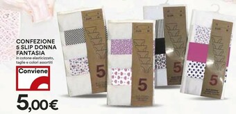 Coop Fantazia Confezione 5 Slip Donna offerta