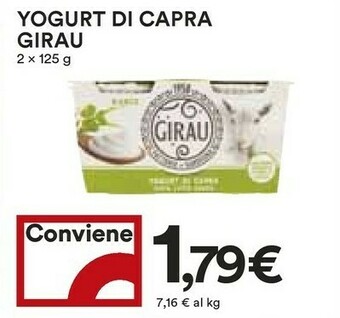 Coop Fattorie Girau - Yogurt Di Capra Bianco 100% Sardo 250 G(ml) offerta
