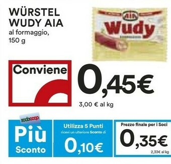 Coop Aia Wudy Formaggio 150 G(ml) offerta
