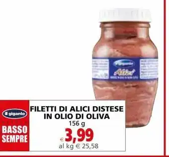 Il Gigante Filetti di alici in olio di oliva 156g offerta