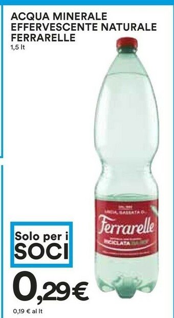 Coop Ferrarelle Acqua Minerale Effervescente Naturale offerta