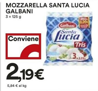 Coop Galbani Santa Lucia Tris Mozzarella 375 G(ml) offerta