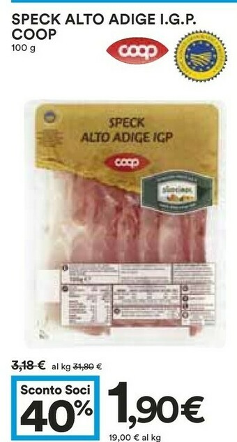 Coop Coop - Speck Alto Adige IGP 100 G(ml) offerta
