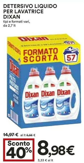 Coop Dixan Detersivo Liquido Per Lavatrice offerta