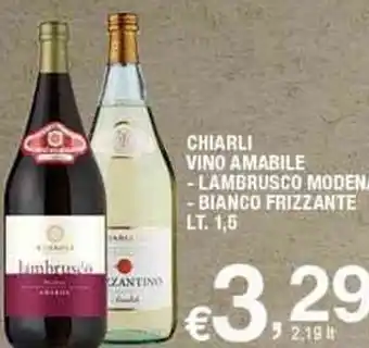 Sigma Chiarli Vino Amabile Lambrusco Modena, Bianco Frizzante Lt. 1,5 offerta