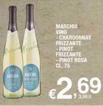 Sigma Maschio Vino Chardonnay Frizzante, Pinot Frizzante, Pinot Rosa cl.75 offerta
