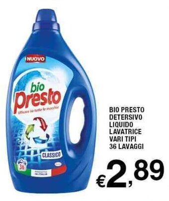 Sigma Bio Presto Detersivo Liquido Lavatrice Vari Tipi 36 Lavaggi offerta