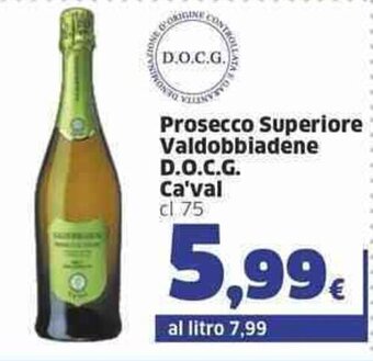 Sigma Prosecco Superiore Valdobbiadene D.O.C.G. Ca'Val cl 75 offerta