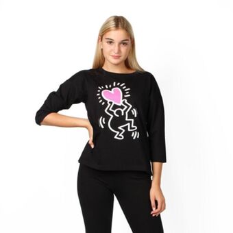 Globo Moda Keith haring - donna maglia nera manica lunga con stampa offerta