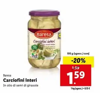 Lidl Carciofini interi offerta