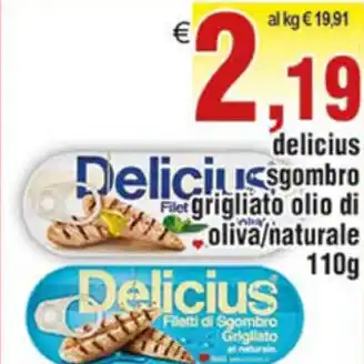 Delicius Sgombro grigliato olio di oliva/naturale 110g