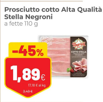Coop Prosciutto Cotto Alta Qualità Stella Negroni a fette 110 g offerta