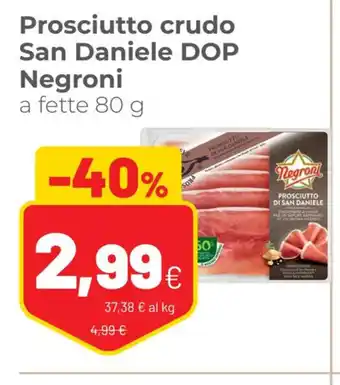 Coop Prosciutto crudo San Daniele DOP Negroni a fette 80 g offerta