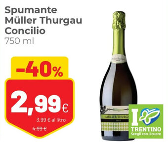Coop Spumante Müller Thurgau Concilio 750 ml offerta