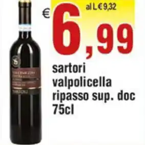 Idromarket Sartori Valpolicella ripasso sup. doc 75cl offerta