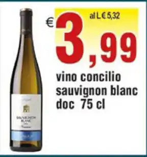 Idromarket Concilio Sauvignon blanc vino doc 75cl offerta