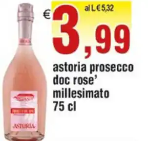 Idromarket Astoria prosecco doc rosè millesimato 75cl offerta