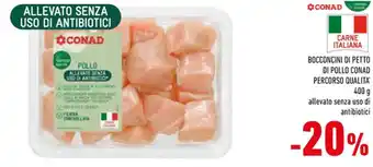 Conad Conad Percorso Qualita' Bocconcini di Petto di Pollo 400 g Allevato Senza Uso di Antibiotici offerta