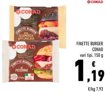 Conad Conad Finette Burger Vari Tipi, 150 g offerta