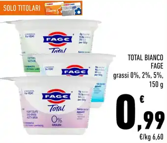 Conad Fage Total Bianco Grassi 0%, 2%, 5% 150 g offerta